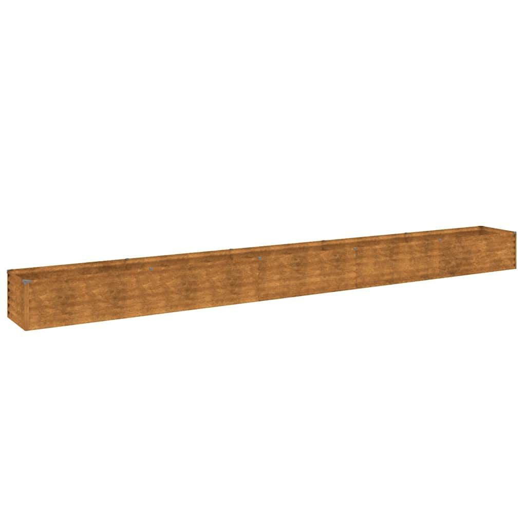 280034 - VIDAXL Shtrat i ngritur për kopsht 482x50x36 cm prej çeliku Corten