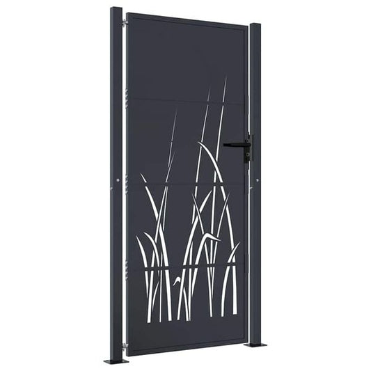 334032 - VIDAXL Portë Kopshti Antracit 100x200 cm Dizajn Bari Çeliku