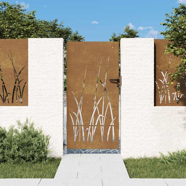 291037 - VIDAXL Portë Kopshti 85x175 cm Çelik Corten