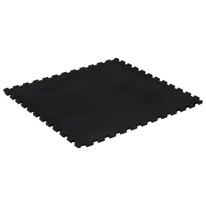 280041 - VIDA XL Pllakë dyshemeje prej gome e zezë 12 mm 100x100 cm