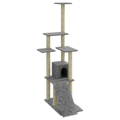 265047 - VIDA XL Pemë për Mace me Shtylla Kërcimi Sisal 155 cm Gri e Çelët