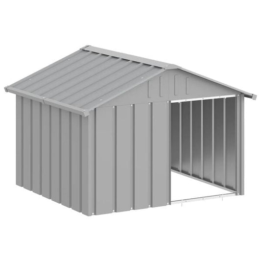 244359 - VIDA XL Shtëpi Qeni Gri 116,5x103x81,5 cm Çelik i Galvanizuar