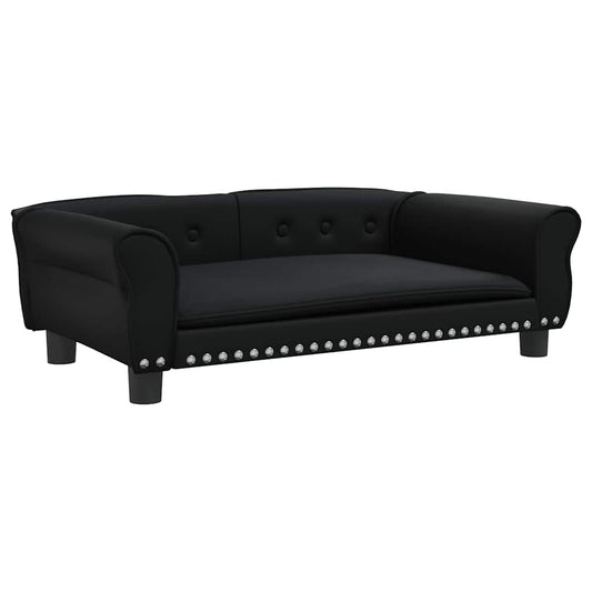 333051 - VIDAXL Shtrat Qeni i Zi 95x55x30 cm Lëkurë Artificiale
