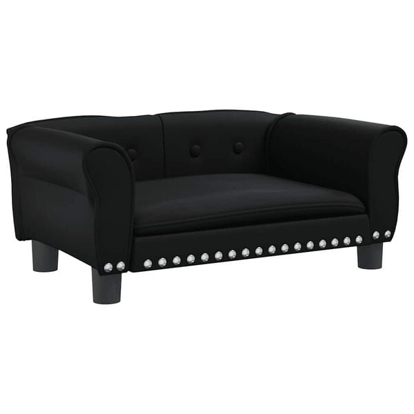 333052 - VidaXL Shtrat Qeni i Zi 70x45x30 cm Lëkurë Artificiale