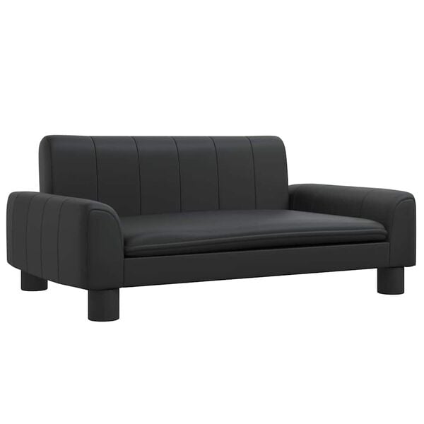 244363 - VIDAXL Shtrat Qeni i Zi 70x45x30 cm Lëkurë Artificiale