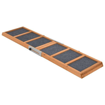 291055 - VIDAXL Rampë për Qen, Gri 120x30 cm, Dru Masiv Bredhi