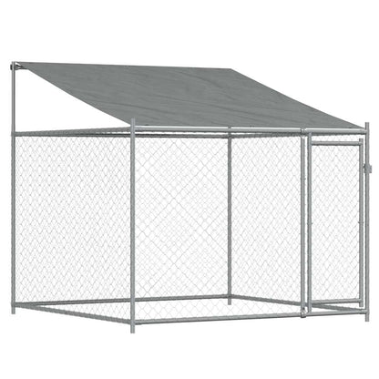 280058 - vidaXL Kafaz për Qen me Çati dhe Derë, 2 × 2 × 2 m, Çelik i Galvanizuar