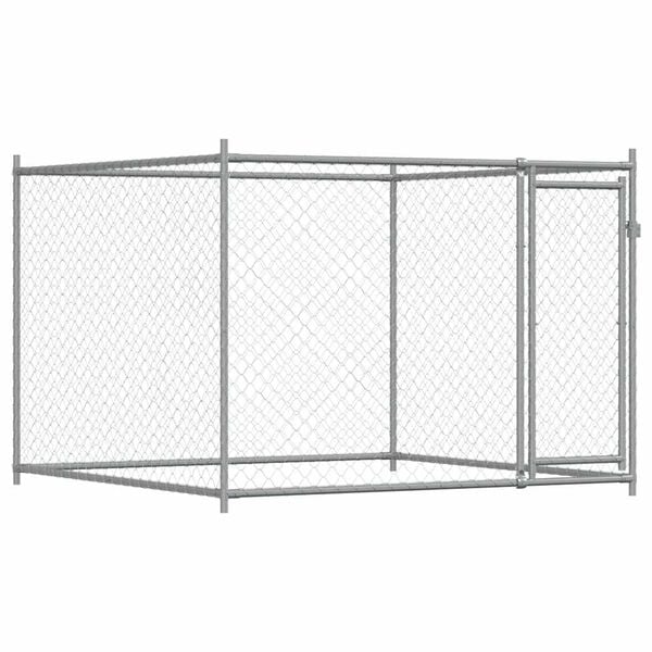 333054 - VIDAXL Kafaz Qeni me Derë Gri 2x2x1,5 m Çelik i Galvanizuar
