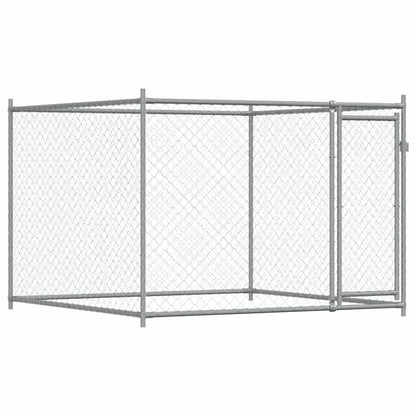 333054 - VIDAXL Kafaz Qeni me Derë Gri 2x2x1,5 m Çelik i Galvanizuar