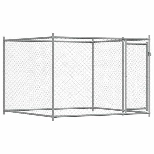 333054 - VIDAXL Kafaz Qeni me Derë Gri 2x2x1,5 m Çelik i Galvanizuar