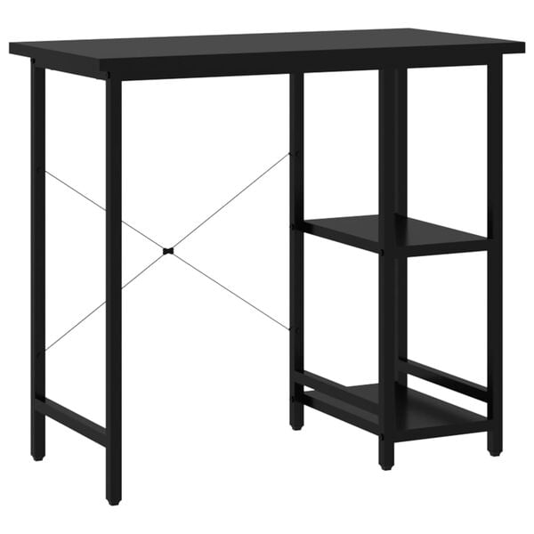 334052 - VIDAXL Tavolinë Kompjuteri e Zezë 80x40x72 cm MDF dhe Metal