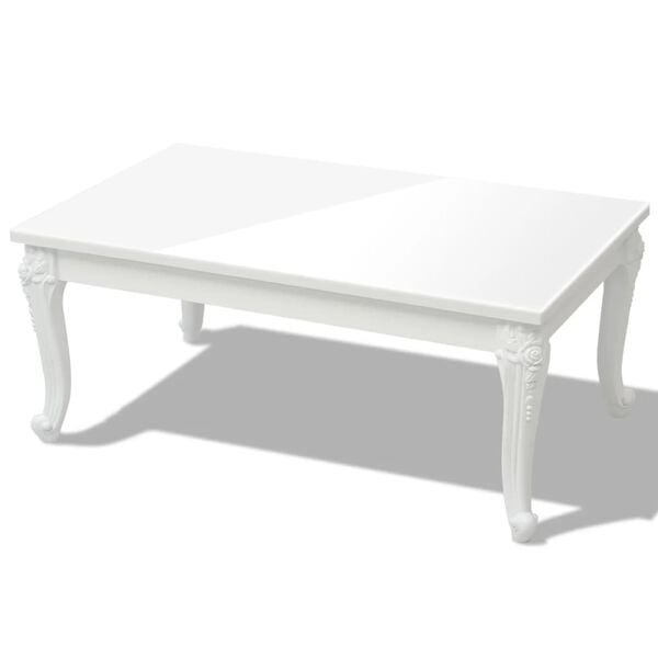 244379 - VIDAXL Tavolinë kafeje 100x60x42 cm E bardhë me shkëlqim të lartë