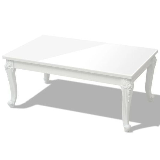 244379 - VIDAXL Tavolinë kafeje 100x60x42 cm E bardhë me shkëlqim të lartë