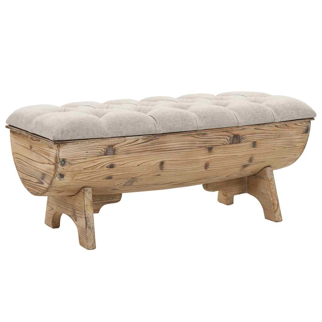 265107 - vidaXL Stol me Hapësirë Ruajtjeje 103×51×44 cm – Dru Masiv dhe Pëlhurë
