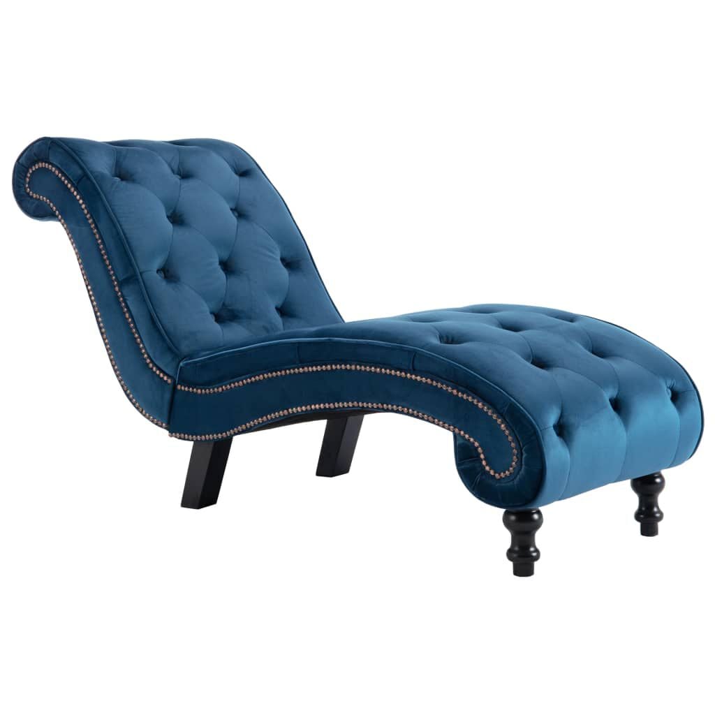 265066 - VIDA XL Shezlong Blu Kadifeje