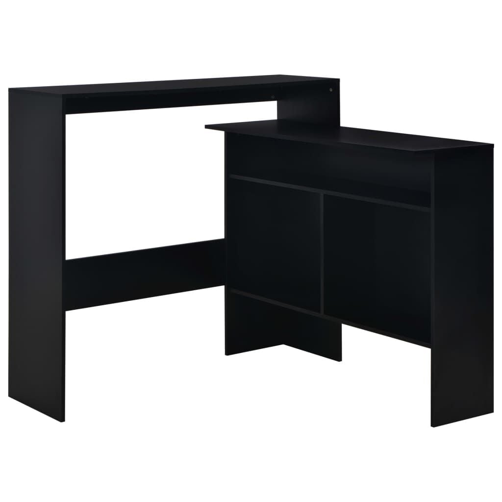 280069 - VIDAXL Tavolinë Bari me 2 Sipërfaqe Tavolinash E Zezë 130x40x120 cm