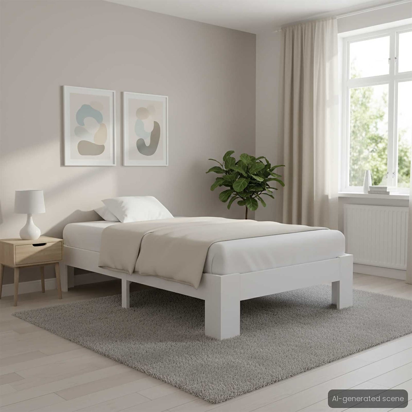 265073 - VIDAXL Kornizë Kreveti pa Dyshek, Dru Pishe i Bardhë 90x200 cm
