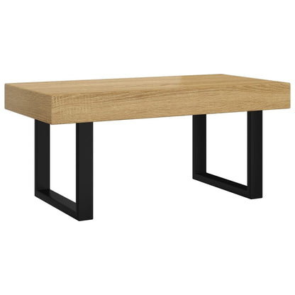 280075 - VIDA XL Tavolinë kafeje kafe e çelët dhe e zezë 90x45x40 cm MDF dhe hekur