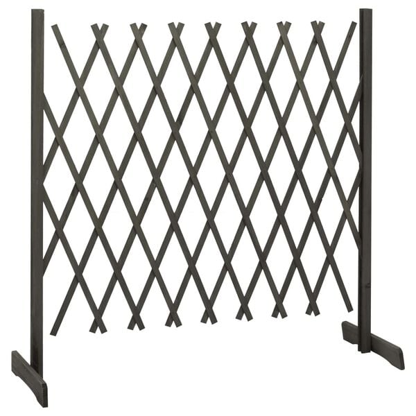 291087 - VIDAXL Gardh Kopshti me Rresht Gri 180x100 cm Dru i Fortë