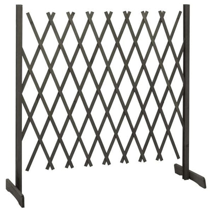 291087 - VIDAXL Gardh Kopshti me Rresht Gri 180x100 cm Dru i Fortë