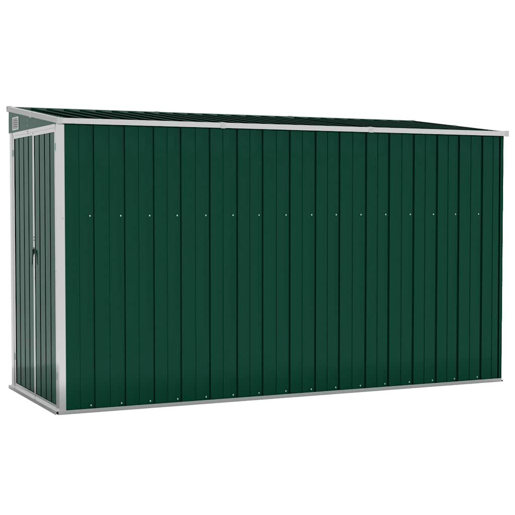 280092 - VIDA XL KASOLLE KOPSHTI E MONTUAR NË MUR, NGJYRË JESHILE 118x288x178 CM, ÇELIK I GALVANIZUAR