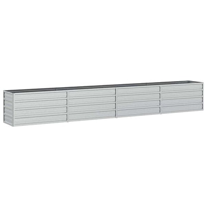 334090 - VIDAXL Shtretër i ngritur për kopsht 320x40x45 cm Çelik i galvanizuar, argjend