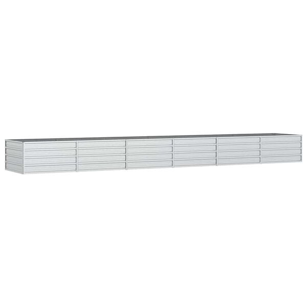 291099 - VIDAXL Shtretër i ngritur për kopsht 480x80x45 cm Çelik i galvanizuar, ngjyrë argjendi