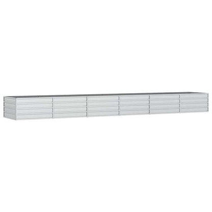291099 - VIDAXL Shtretër i ngritur për kopsht 480x80x45 cm Çelik i galvanizuar, ngjyrë argjendi