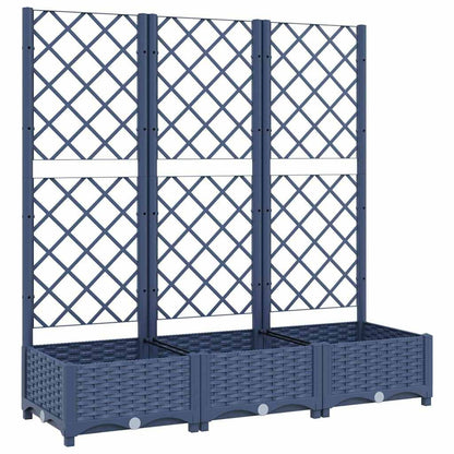 280128 - VIDAXL Vazo kopshti me rrjetë gri blu 120x40x121,5 cm, PP