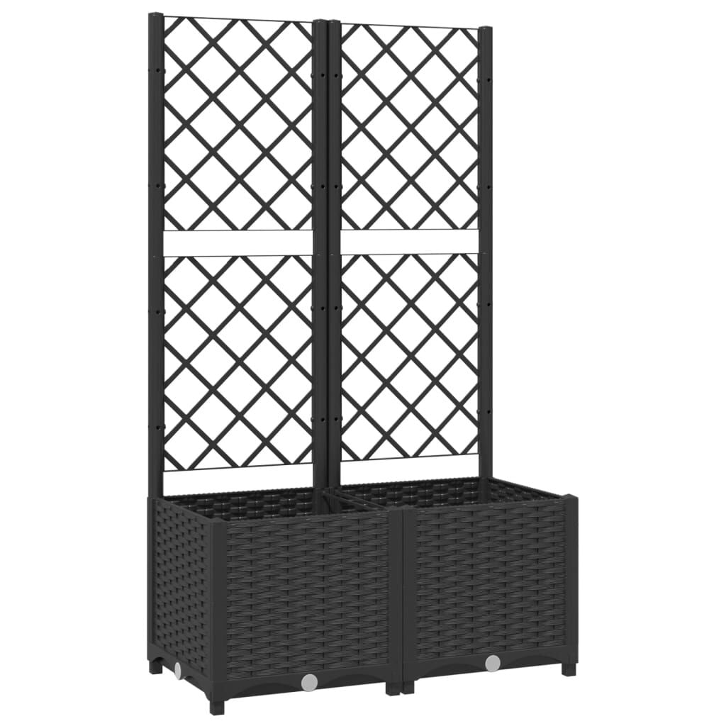 265127 - VIDAXL Vazo kopshti me rrjetë, e zezë 80x40x136 cm PP