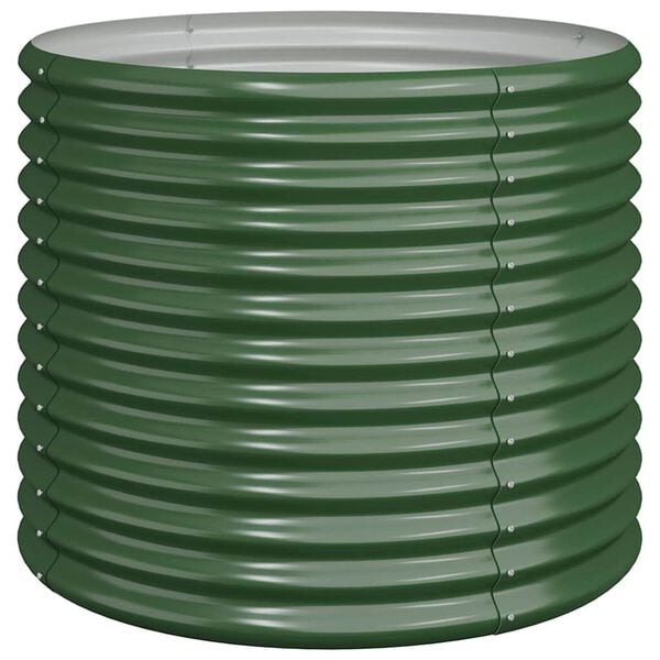 334109 - VIDAXL Vazo kopshti prej çeliku të galvanizuar 80x80x68 cm Jeshile