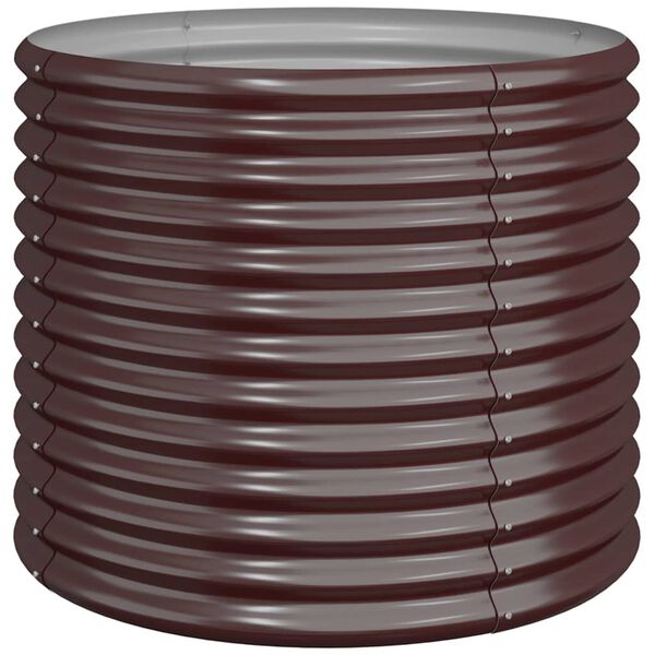 244464 - VIDAXL Vazo kopshti prej çeliku të galvanizuar 80x80x68 cm, ngjyrë kafe