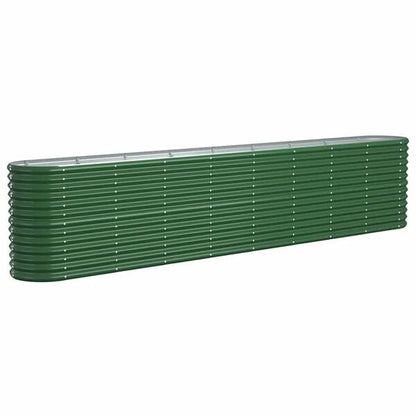 334110 - VIDA XL Shtretër i ngritur për kopsht, çelik i galvanizuar 332x40x68 cm, ngjyrë jeshile