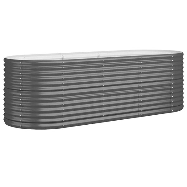 244466 - VIDAXL Shtrat i ngritur për kopsht, çelik i galvanizuar 224x80x68 cm, ngjyrë antraciti