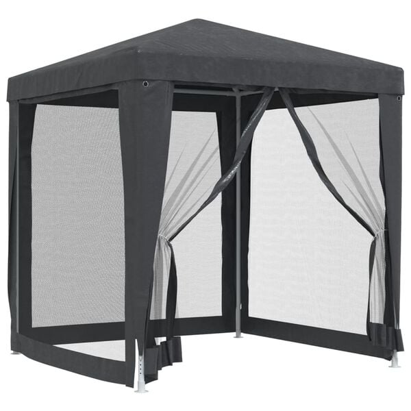 244468 - VIDAXL Tendë për festa me 4 mure anësore rrjetë Antracit 2x2 m HDPE