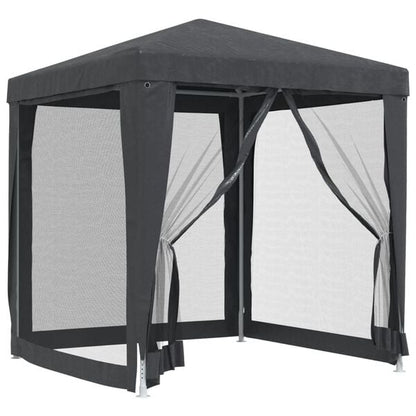 244468 - VIDAXL Tendë për festa me 4 mure anësore rrjetë Antracit 2x2 m HDPE
