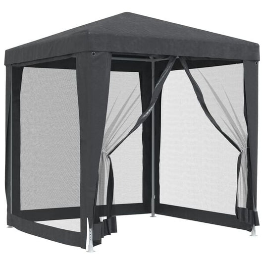 244468 - VIDAXL Tendë për festa me 4 mure anësore rrjetë Antracit 2x2 m HDPE