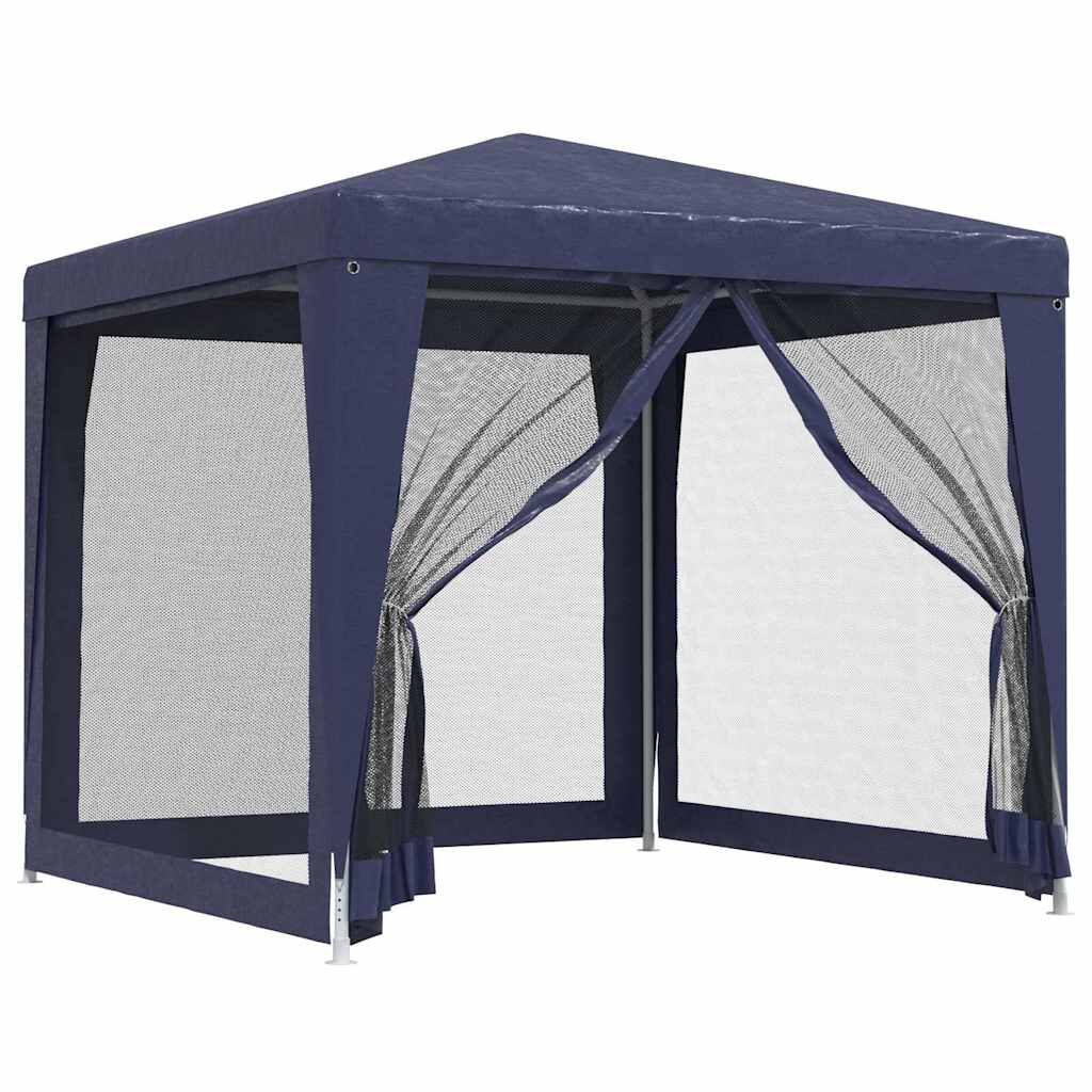 265139 - VIDAXL Tendë për festa me 4 mure anësore rrjetë Blu 2,5x2,5 m HDPE