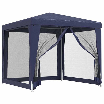 265139 - VIDAXL Tendë për festa me 4 mure anësore rrjetë Blu 2,5x2,5 m HDPE