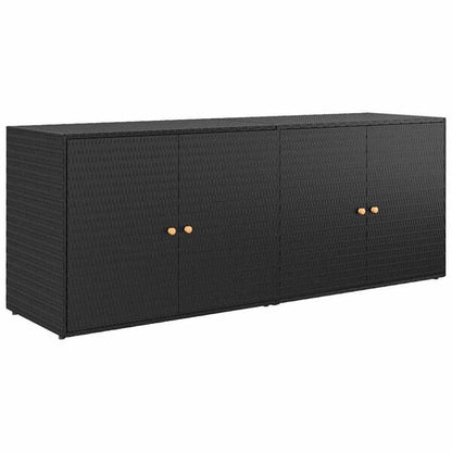 291128 - VIDA XL Dollap Ruajtjeje për Kopsht, i Zi 198x55,5x80 cm, Material Ratani Poliesterol