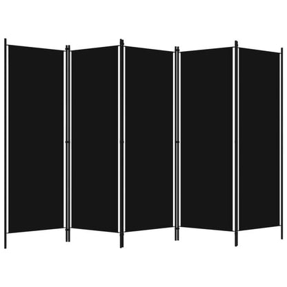 244478 - VIDAXL Ndarës Dhome me 5 Panele, Ngjyrë e Zezë 250x180 cm