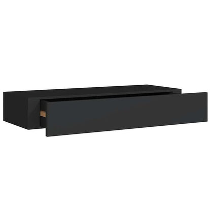 334122 - VIDAXL Raft sirtari i montuar në mur, ngjyrë e zezë, MDF, 60x23,5x10 cm