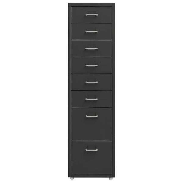 291143 - VIDA XL Dollap i lëvizshëm për arkiva Antracit 28x41x109 cm Metal