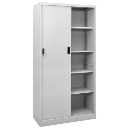 244492 - VIDAXL Dollap Zyre me Derë Rrëshqitëse, Ngjyrë Gri e Çelët 90x40x180 cm, Çelik