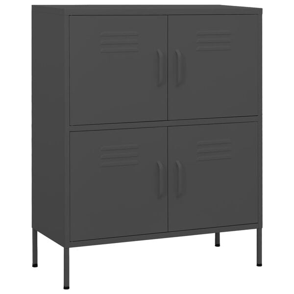 334123 - VIDAXL Dollap Ruajtjeje, Antracit, Çelik, 80x35x101,5 cm