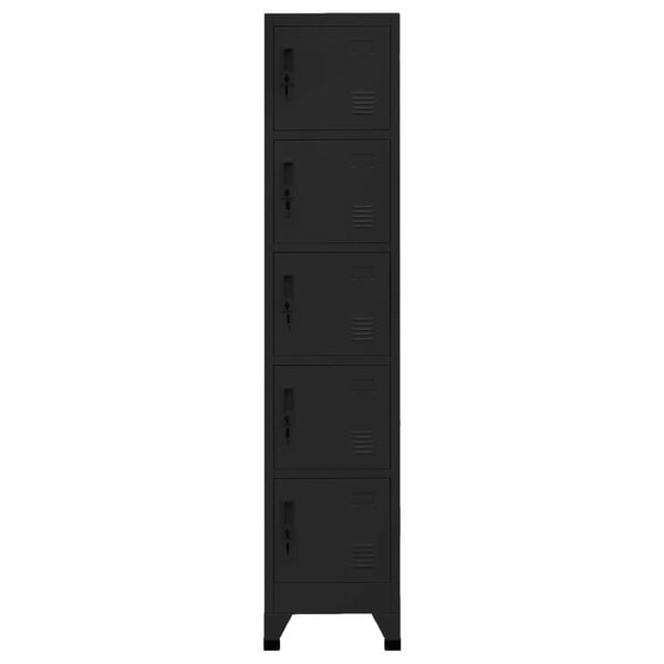 244499 - VIDAXL Dollap me Dollap, Ngjyrë Çeliku, E Zezë 38x40x180 cm