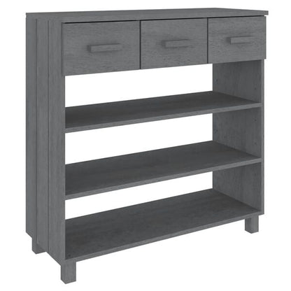291149 - VIDA XL Tavolinë Konsole "HAMAR" Gri e Errët 90x35x90 cm Dru Masiv Pishe
