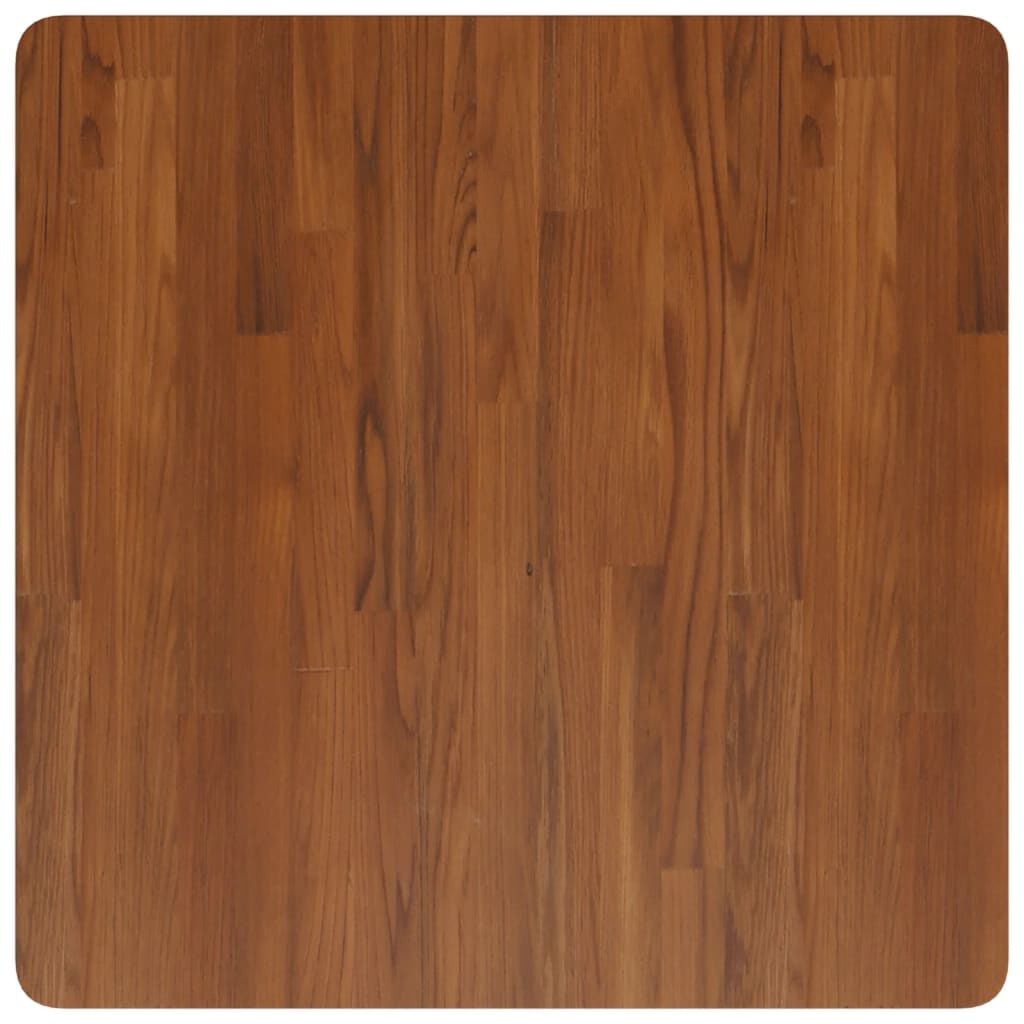 280163 - VIDA XL Sipërfaqe Tavoline Katrore, Ngjyrë Kafe e Errët 70x70x2,5cm, Dru Lisi i Trajtuar