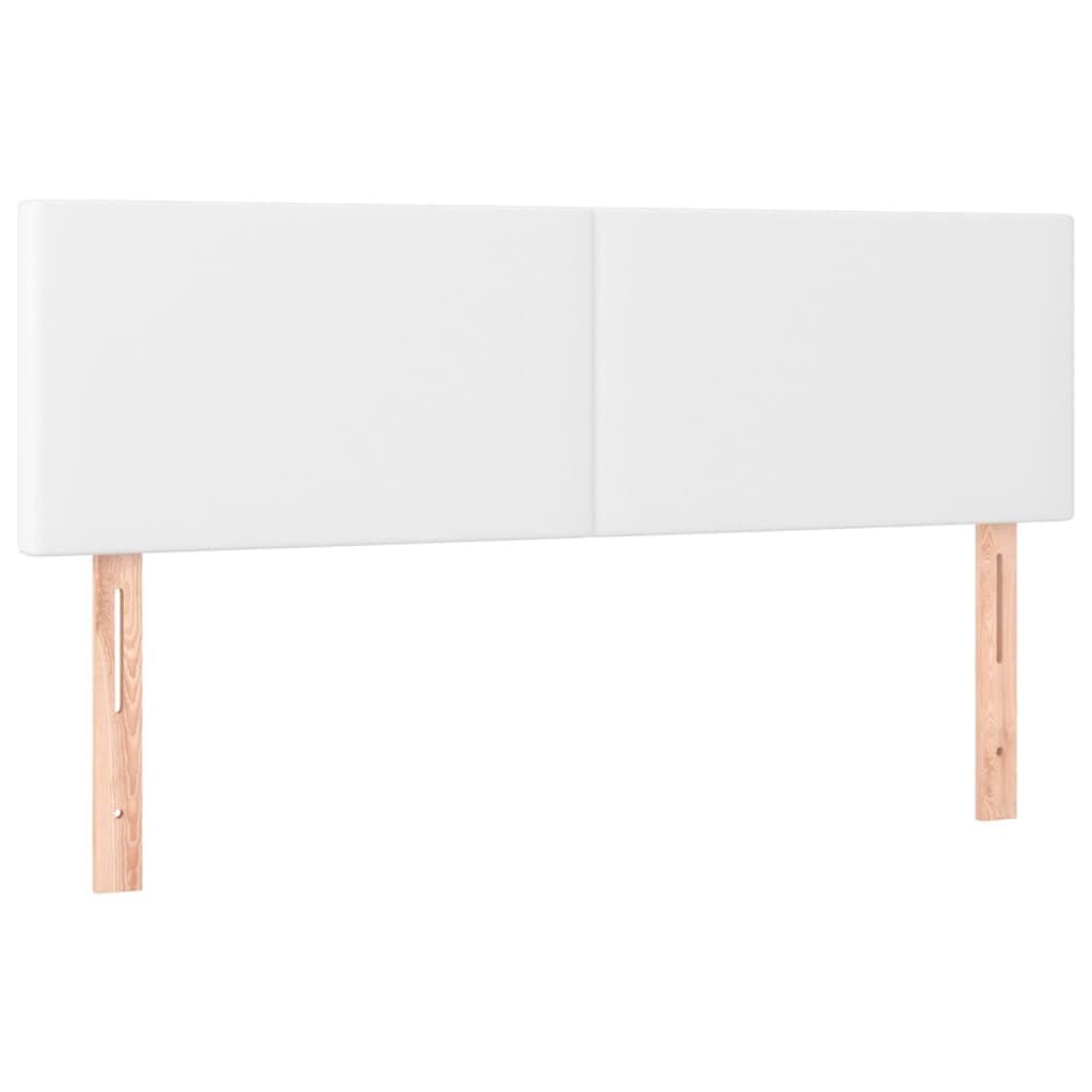 280167 - VIDA XL Kokë shtrati e bardhë 144x5x78/88 cm, Lëkurë artificiale