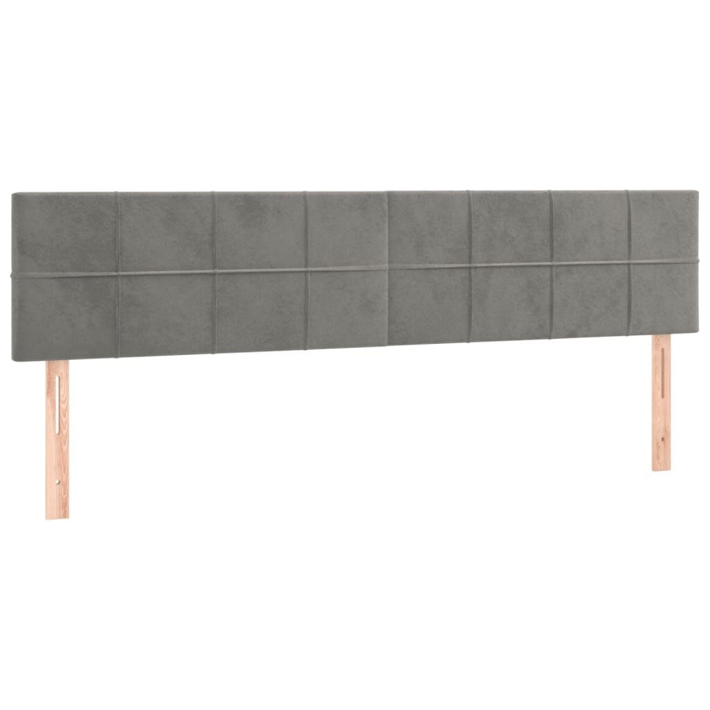 280169 - VIDA XL Kokë shtrati Gri e çelët 180x5x78/88 cm, Kadife